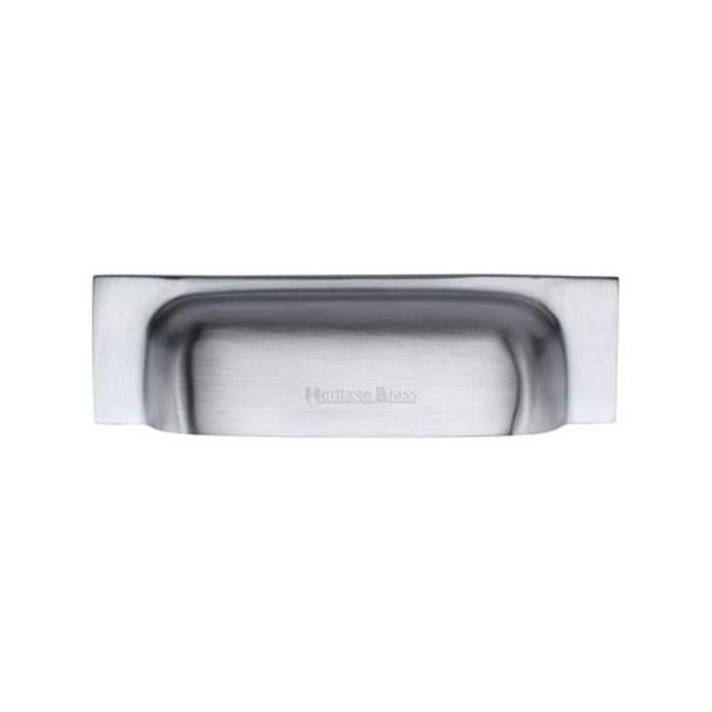 Drawer Pull 7 3/5cm Cup Handle Heritage Brass Finish: Satin Chrome, Size: 15.2cm H on Productcaster.