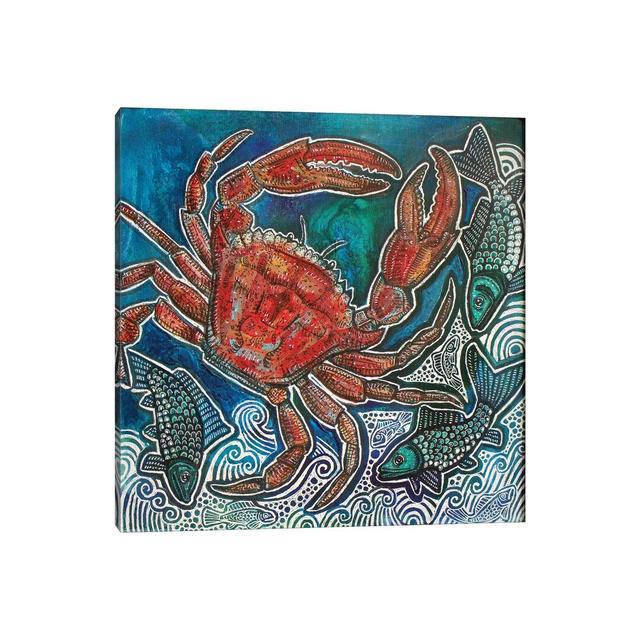 Feeling Crabby by Lynnette Shelley - Painting on Canvas Highland Dunes Format: Wrapped Canvas, Size: 45.72cm H x 45.72cm W x 1.9cm D on Productcaster.