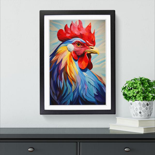 Chicken Cubism No.2 - Single Picture Frame Print on Wood Brambly Cottage Size: 46cm H x 34cm W x 2cm D, Format: Black Framed on Productcaster.