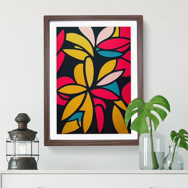 XV1022-299X Abstract Flowers No.7 - Single Picture Frame Print George Oliver Size: 34cm H x 25cm W x 2cm D, Frame Colour: Walnut on Productcaster.