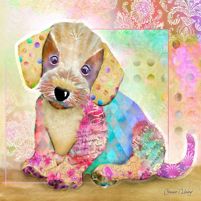 'Puppy Love II' by Connie Haley Graphic Art on Wrapped Canvas East Urban Home Size: 122cm H x 122cm W x 3.81cm D on Productcaster.