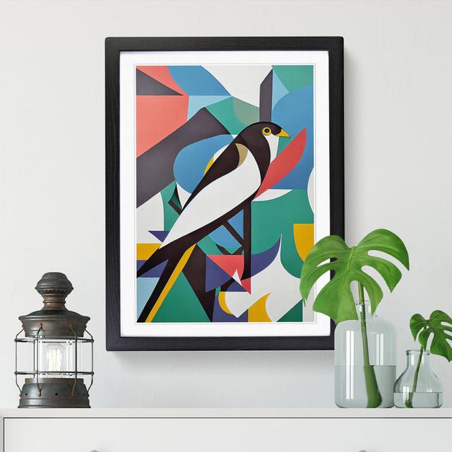 Annalyce Magpie Bird Abstract Vol.1 - Picture Frame Print ClassicLiving Size: 46cm H x 34cm W x 2cm D, Frame Option: Oak on Productcaster.