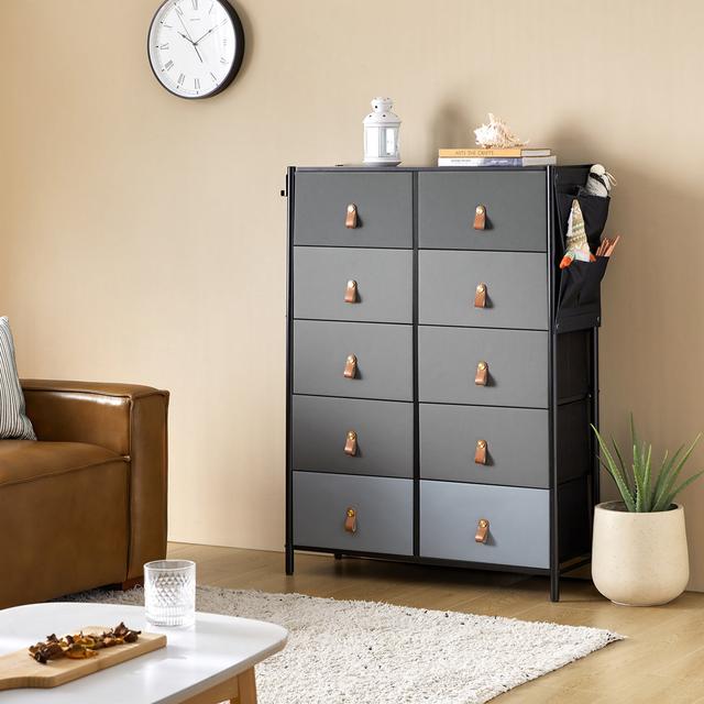 Anjana 10 Drawer Storage Dresser Wide Latitude Run Colour: Light Grey on Productcaster.