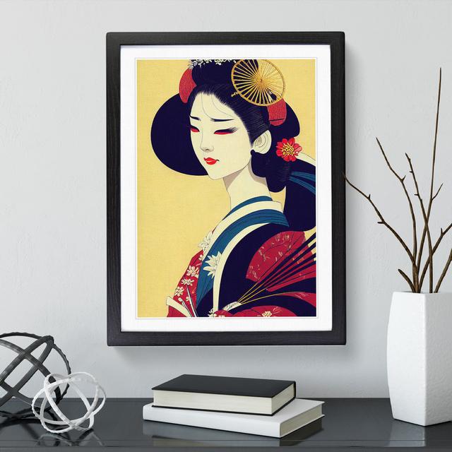 Profile Of A Geisha No.5 - Single Picture Frame Print Marlow Home Co. Frame Colour: Black Framed, Size: 64cm H x 46cm W x 2cm D on Productcaster.