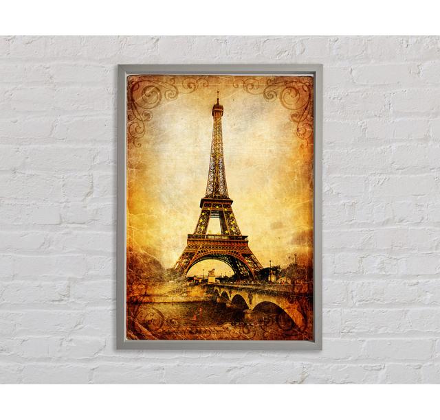 Eiffel Tower Retro 2 - Single Picture Frame Art Prints on Canvas Bright Star Size: 141.4cm H x 100cm W x 3.3cm D on Productcaster.