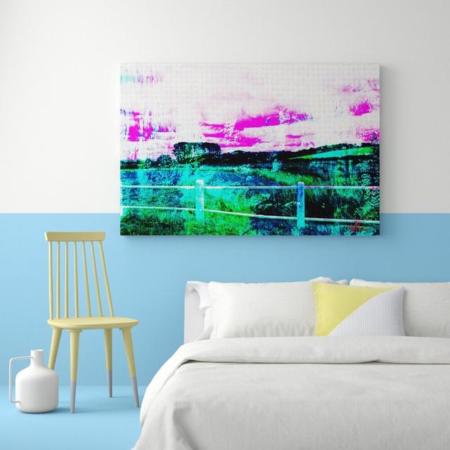 Countryside Fluorescent Graphic Art Wrapped on Canvas East Urban Home Size: 101 cm H x 152 cm W x 4 cm D on Productcaster.