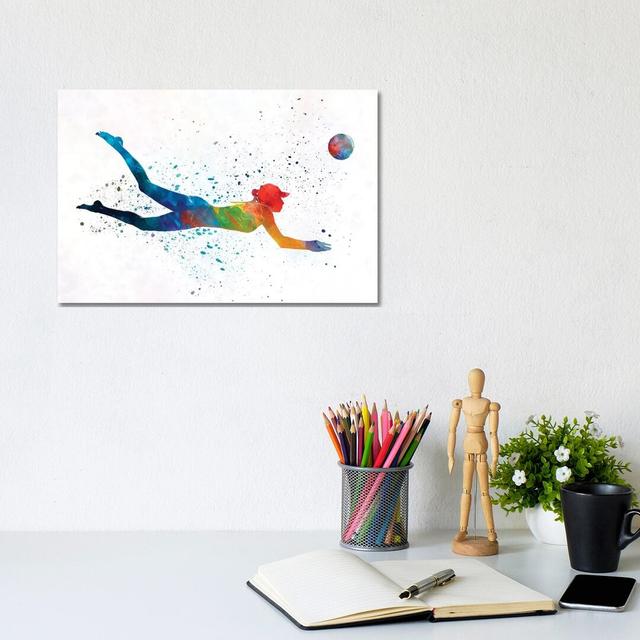 Woman Beach Volley Ball Player in Watercolour I by Paul Rommer - Wrapped Canvas Graphic Art Wayfair Samples Size: 20.32cm H x 30.48cm W x 1.91cm D on Productcaster.