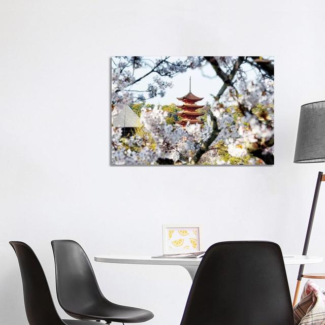 Beautiful Pagoda And Sakura In Miyajima by Philippe Hugonnard - Wrapped Canvas Print Latitude Run Size: 66.04cm H x 101.6cm W x 3.81cm D on Productcaster.