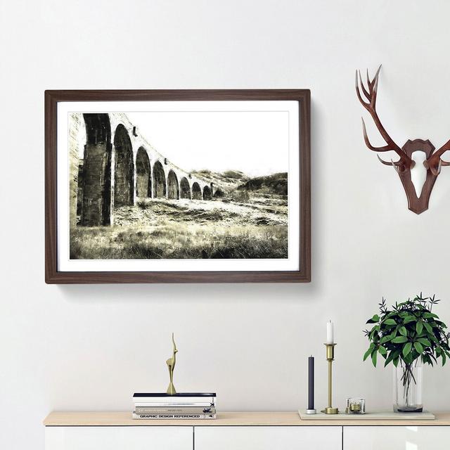 Glenfinnan Viaduct in Scotland - Picture Frame Graphic Art Print East Urban Home Frame Option: Walnut Framed, Size: 62cm H x 87cm W x 2cm D on Productcaster.