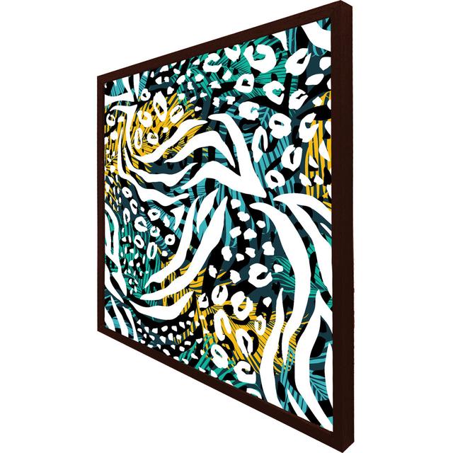 Bibeta Tropical Leaves & Animal Print - Single Picture Frame Art Prints Latitude Vive Size: 51cm H x 51cm W x 4cm D, Frame Colour: Brown Framed on Productcaster.