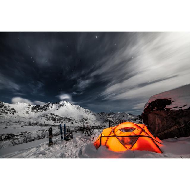 Tent Among Winter Mountains by Tolstnev - Wrapped Canvas Print Union Rustic Size: 51cm H x 76cm W on Productcaster.