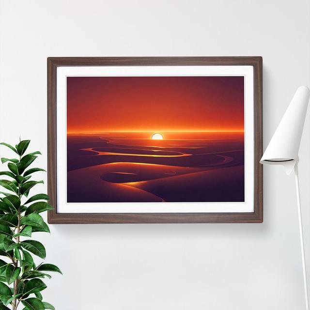 Beaming Sunset - Picture Frame Graphic Art Brayden Studio Size: 46cm H x 64cm W x 2cm D, Format: Walnut on Productcaster.