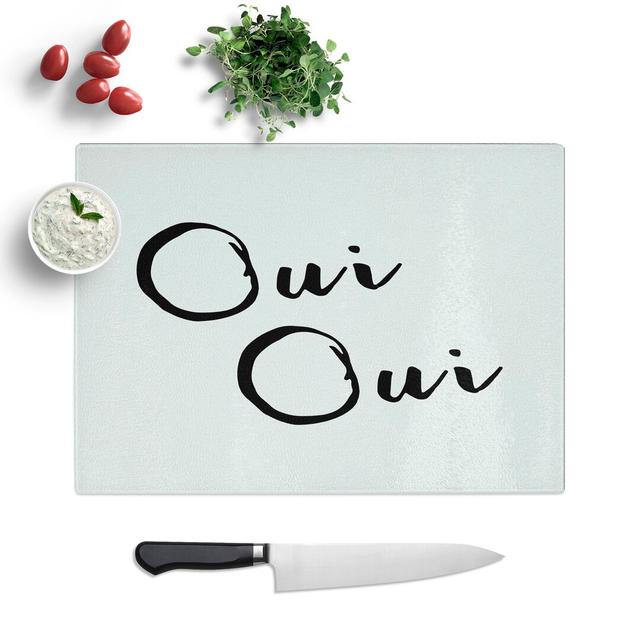 Oui Oui Typography Chopping Board East Urban Home Size: 0.4cm H x 20cm W x 28.5cm L on Productcaster.