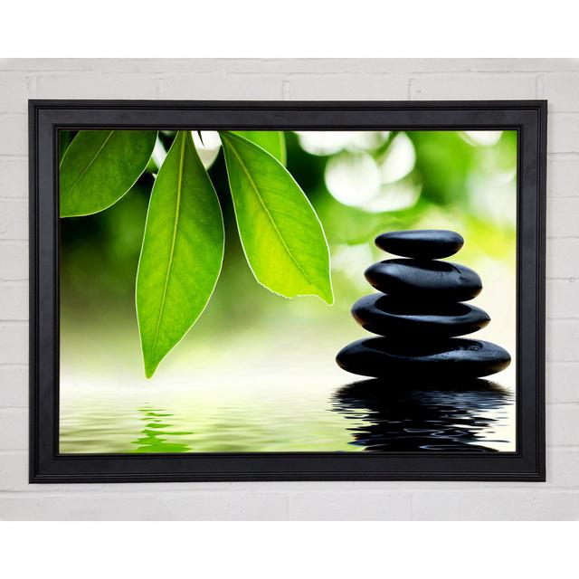 Tranquil Water Stones Framed Print Ebern Designs Size: 21cm H x 29.7cm W x 1.5cm D on Productcaster.