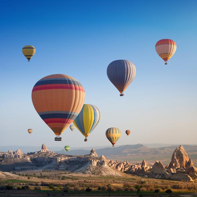 Hot Flying Balloon in Cappadocia by Ig0Rzh - Wrapped Canvas Photograph Latitude Run Size: 30cm H x 30cm W on Productcaster.