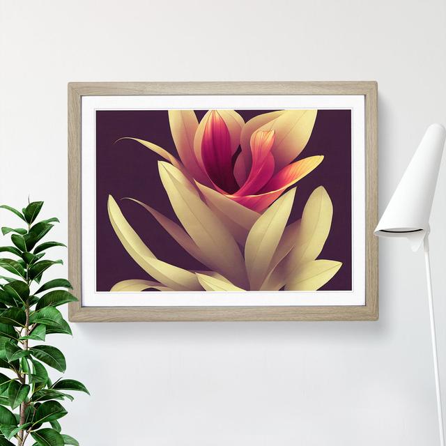 Angelical Modern Flower Art - Picture Frame Graphic Art Marlow Home Co. Size: 34cm H x 46cm W, Frame Colour: Grey on Productcaster.