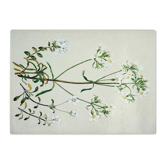 Tempered Glass Gentiana Flowers by Sarah Featon Chopping Board East Urban Home Size: 39 cm x 28.5 cm on Productcaster.