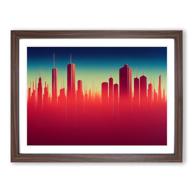 Sculptured City Skyline Abstract - Picture Frame Graphic Art 17 Stories Frame Colour: Walnut , Size: 34cm H x 46cm W x 2cm D on Productcaster.