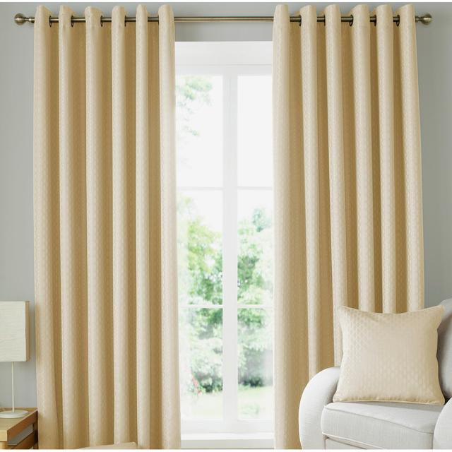 Eyelet Room Darkening Curtains Canora Grey Size per Panel: 167 W x 182 D cm, Colour: Cream on Productcaster.