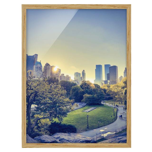 Peaceful Central Park - Picture Frame Graphic Art Ebern Designs Frame Option: Brown Framed, Size: 70cm H x 50cm W x 2cm D on Productcaster.