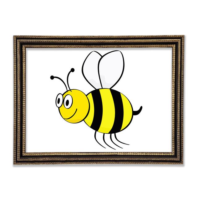 Buzzing Bee White Framed Print Ivy Bronx Size: 42cm H x 59.7cm W on Productcaster.