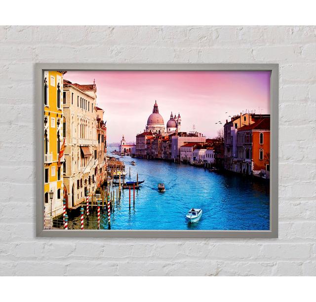 Venice On The River Framed Print Ebern Designs Size: 100cm H x 141.4cm W on Productcaster.