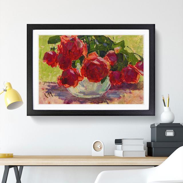 Roses by Carl Moll - Picture Frame Painting East Urban Home Size: 36cm H x 48cm W x 2cm D, Frame Option: Black Framed on Productcaster.