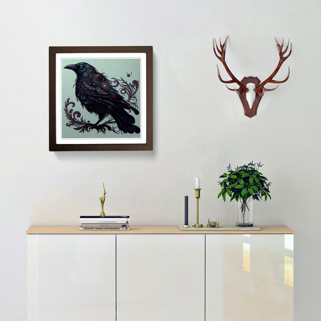 Crow Paisley Art - Print Alpen Home Frame Colour: Walnut on Productcaster.