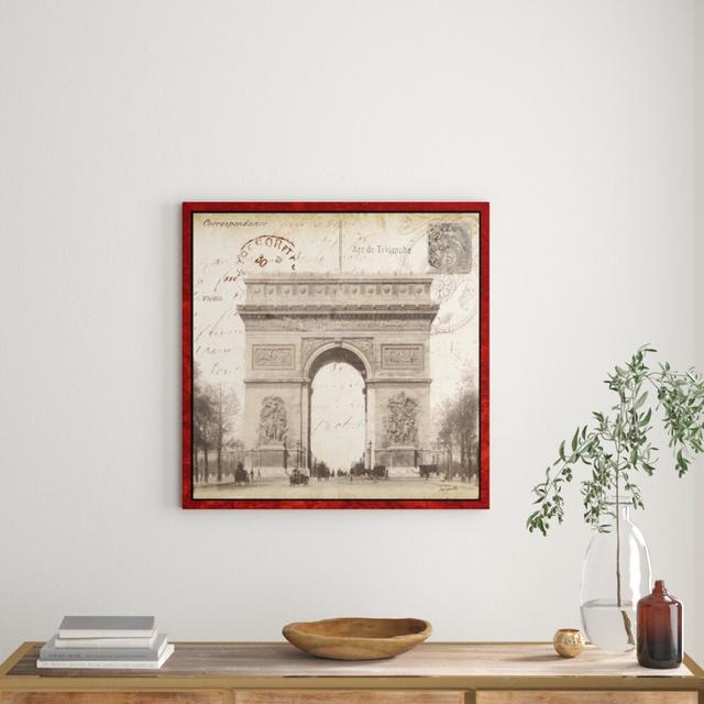 'Paris Postcard' by Tre Sorelle Studios Graphic Art Print on Wrapped Canvas East Urban Home Size: 76.2cm H x 76.2cm W on Productcaster.