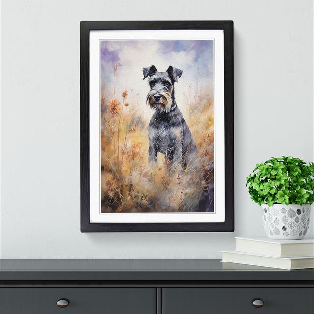 Schnauzer Tachisme - Single Picture Frame Print on Wood Big Box Art Size: 34cm H x 25cm W x 2cm D, Frame Colour: Black on Productcaster.