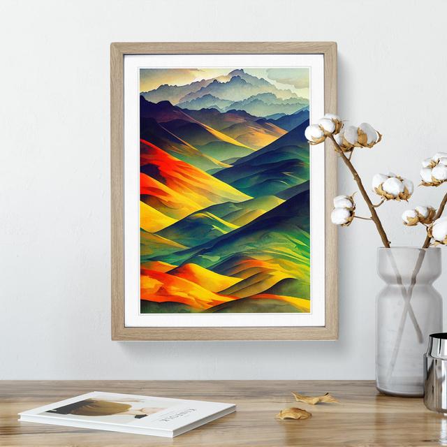 Colourful Landscape Mountain No.2 - Picture Frame Graphic Art Alpen Home Size: 34cm H x 25cm W, Frame Colour: Beige on Productcaster.