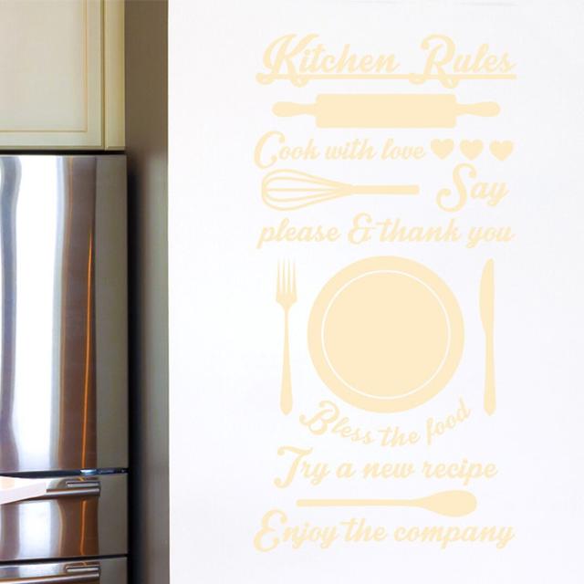 Kitchen Rules Cook with Love Try a New Recipe Wall Sticker East Urban Home Colour: Beige on Productcaster.