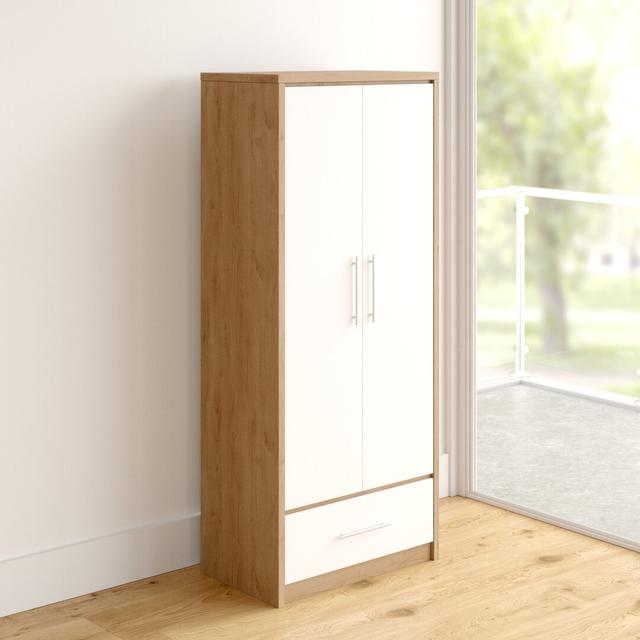 Louisa 2 Door Wardrobe Latitude Run Finish: Oak / White on Productcaster.