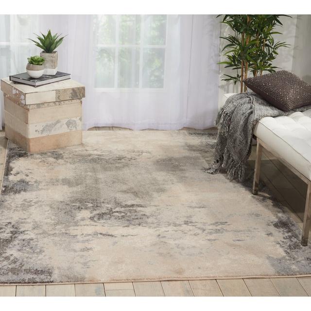 West Stockbridge Ivory/Grey Area Rug Williston Forge Rug Size: Rectangle 282 x 389cm on Productcaster.