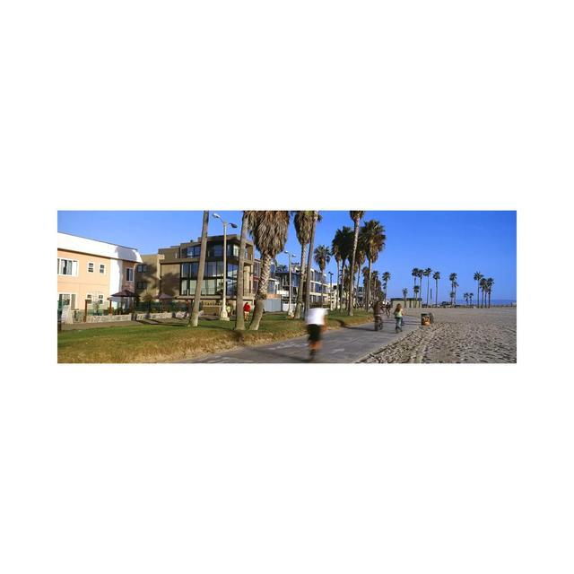 People Riding Bicycles Near a Beach, Venice Beach - Wrapped Canvas Panoramic Photograph Highland Dunes Size: 50.8cm H x 152.4cm W x 1.91cm D on Productcaster.