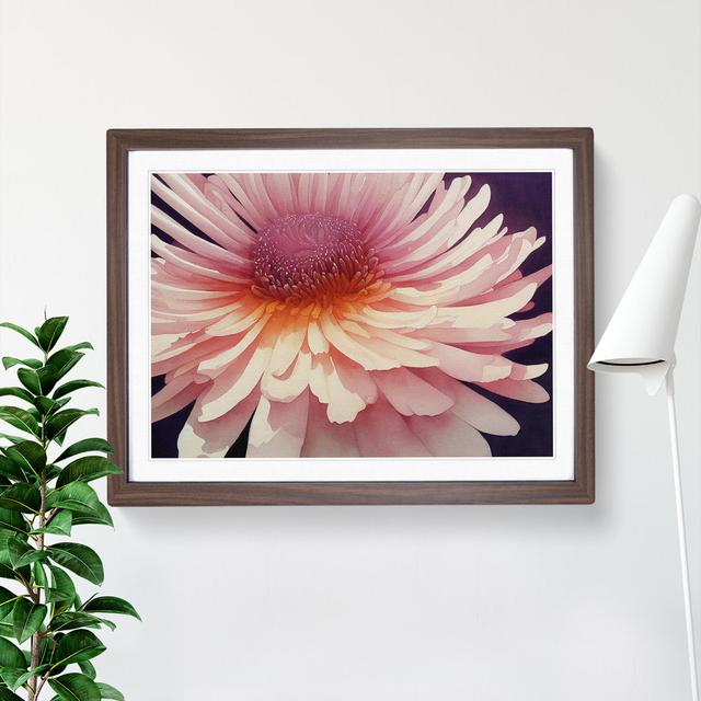 Chrysanthemum Watercolour Flower Vol.2 - Single Picture Frame Print Marlow Home Co. Frame Colour: Walnut Framed, Size: 25cm H x 34cm W x 2cm D on Productcaster.