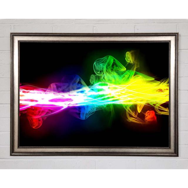 Rainbow Smoke Contrast Framed Print Ivy Bronx Size: 29.7cm H x 42cm W x 1.5cm D, Format: Matte Black Framed Paper on Productcaster.