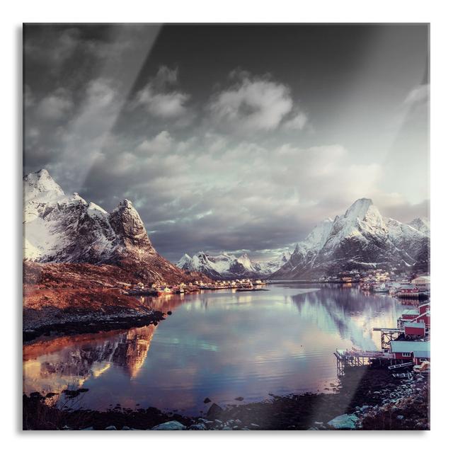 Snowscape in Norway - Unframed Photograph on Glass Union Rustic Size: 80cm H x 80cm W x 0.4cm D on Productcaster.