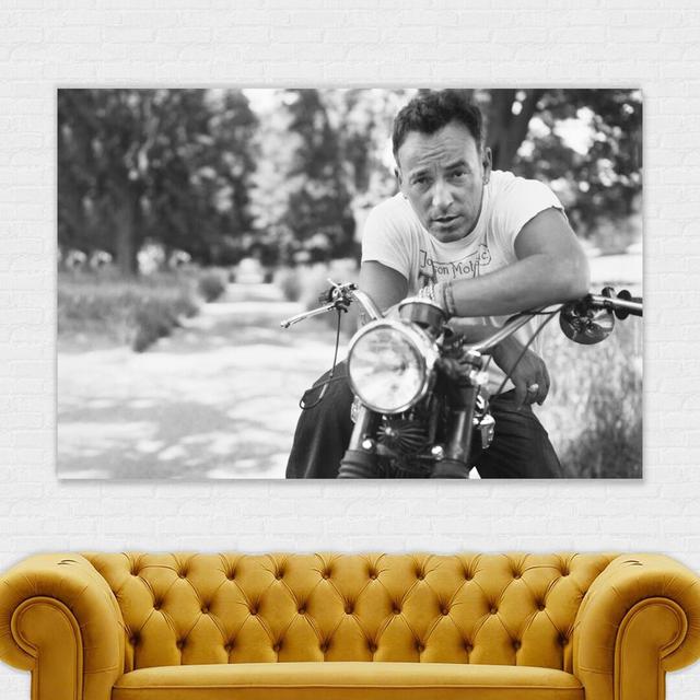 Bruce Springsteen Motorcycle - Wrapped Canvas Print Latitude Run Size: 84cm H x 120cm W x 4cm D on Productcaster.