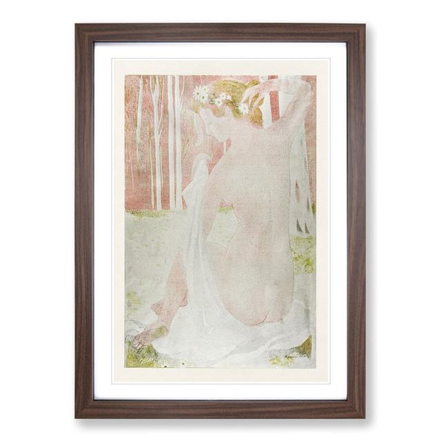 Nymph Crowned with Daisies by Maurice Denis - Picture Frame Painting East Urban Home Size: 36cm H x 27cm W x 2cm D, Frame Option: Walnut Framed on Productcaster.