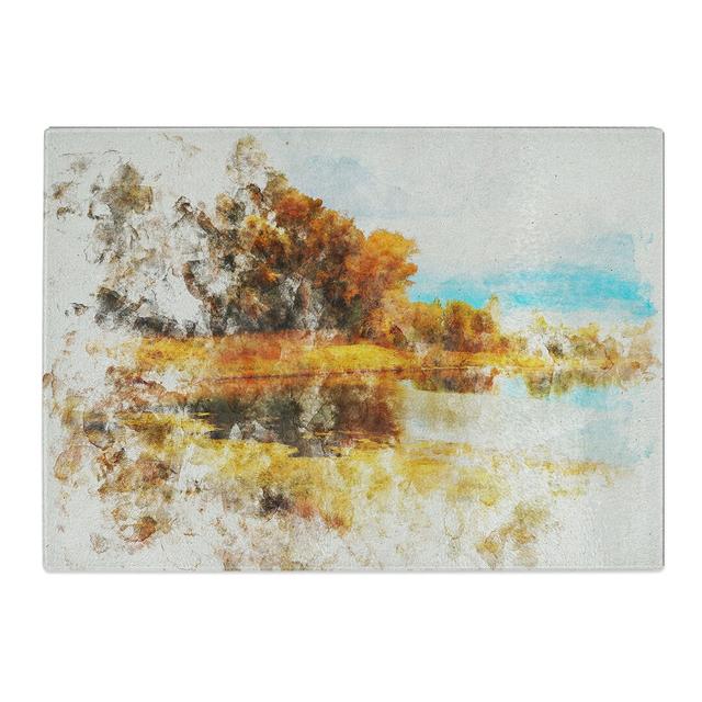 Forest and Lake Vol.3 Watercolour Chopping Board East Urban Home Size: 0.4cm H x 28.5cm W x 39cm L on Productcaster.