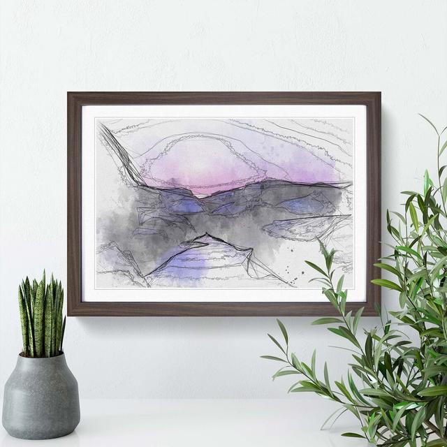 Purple Sunset in Peace Island in Abstract - Picture Frame Graphic Art Print East Urban Home Size: 40cm H x 60cm W x 2cm D, Frame Option: Walnut on Productcaster.