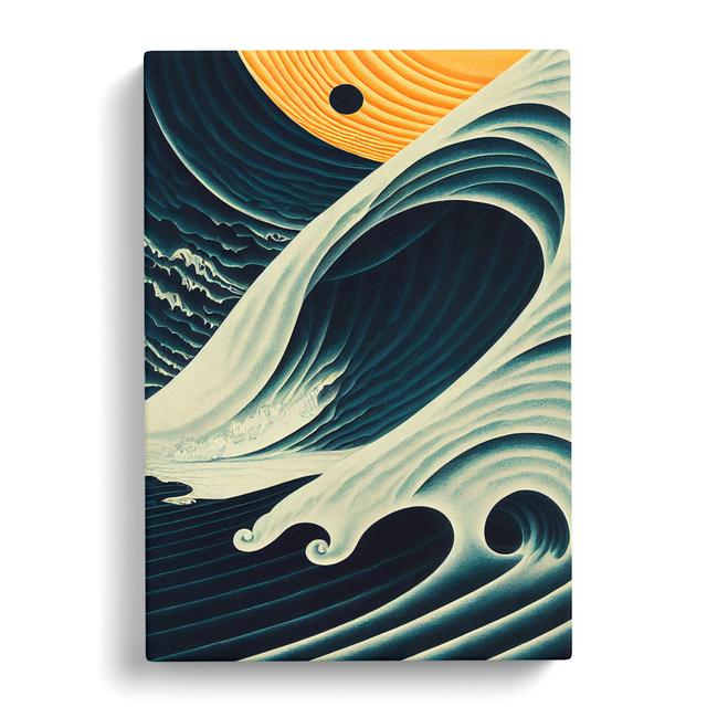 Vintage Ocean Wave Art No.4 House of Hampton Format: Wrapped Canvas, Size: 60cm H x 40cm W x 3cm D on Productcaster.