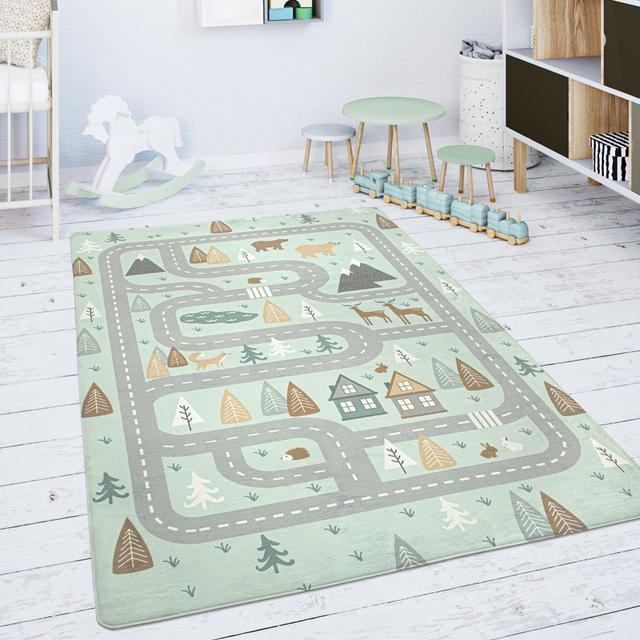 Fraya Light Green/Grey Rug Harriet Bee on Productcaster.