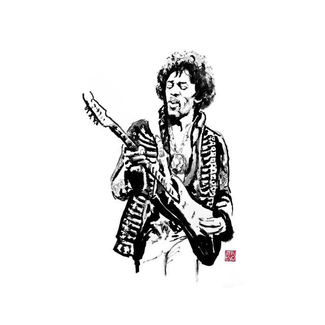 X Jimi Hendrix - Print on Canvas Bloomsbury Market Format: Wrapped Canvas, Size: 30.48cm H x 20.32cm W x 1.91cm D on Productcaster.