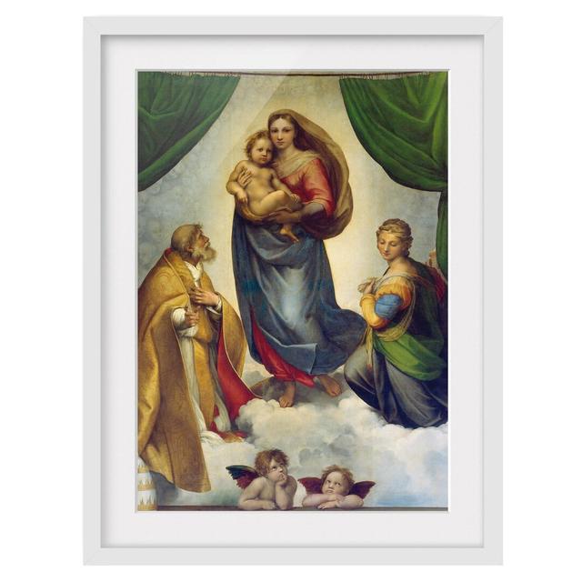 'Sistine Madonna' by Raphael Framed Graphic Art East Urban Home Rahmenoptionen: Matt white, Size: 55 cm H x 40 cm W on Productcaster.