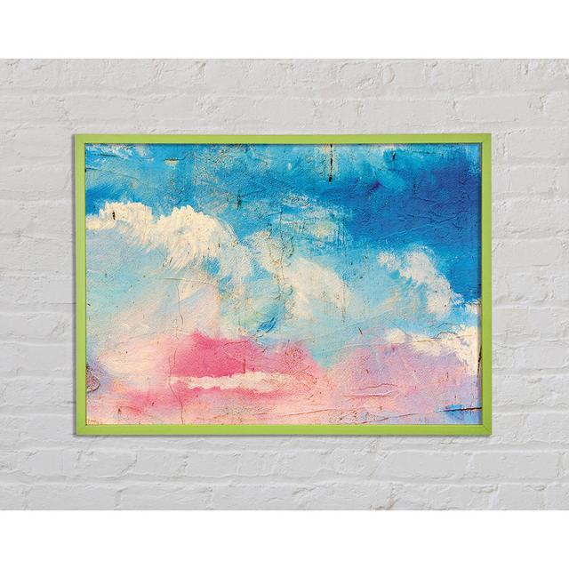 Cashala Pink Blue and White Dab - Single Picture Frame Art Prints Ivy Bronx Size: 59.7cm H x 84.1cm W x 2cm D on Productcaster.