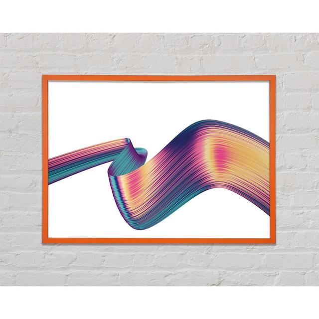 Colour Ribbon Moving Framed Print Ivy Bronx Size: 59.7cm H x 84.1cm W x 2cm D, Format: Orange Framed Paper on Productcaster.