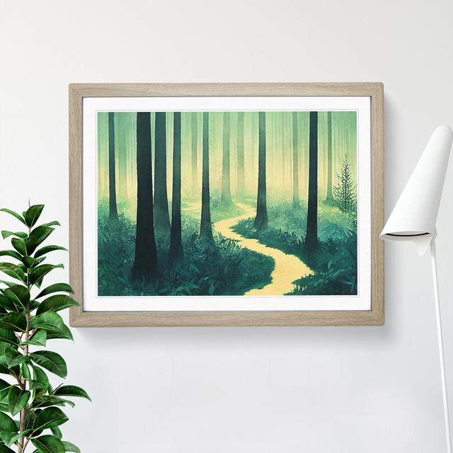 Forest In Watercolour Vol.7 - Single Picture Frame Painting Alpen Home Frame Colour: Oak, Size: 34cm H x 46cm W x 2cm D on Productcaster.