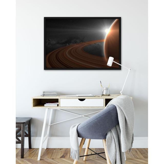 Gerahmter Fotodruck Planet Saturn in Space ModernMoments Größe: 70cm H x 100cm B on Productcaster.